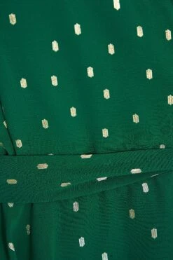 Bottle Green Chiffon Foil Mini Dress -Glamourista 00100035760 ZS