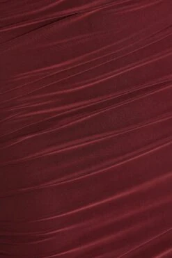 Wine Ruched Bodycon Midi Dress -Glamourista 00100035792 ZS