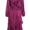 Petite Berry Satin Midaxi Dress