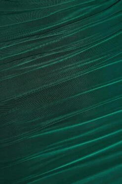 Bottle Green Ruched Bodycon Midi Dress -Glamourista 00100035908 ZS