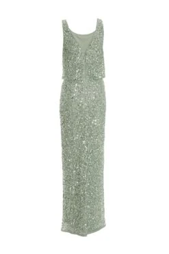 Sage Embellished Split Leg Maxi Dress -Glamourista 00100035918 ZB
