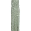 Sage Embellished Split Leg Maxi Dress