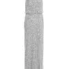 Grey Embellished Split Leg Maxi Dress
