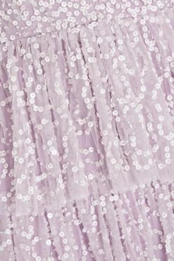 Lilac Sequin Tiered Midi Dress -Glamourista 00100035926 ZS