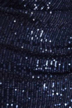 Navy Sequin Ruched Maxi Dress -Glamourista 00100035930 ZS