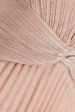 Nude Shimmer Pleated Maxi Dress -Glamourista 00100035934 ZS