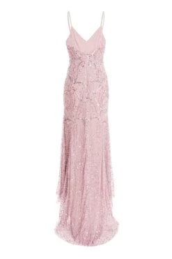 Pink Sequin Fishtail Maxi Dress 10 Pink Sequin Fishtail Maxi Dress -Glamourista 00100035957 ZB