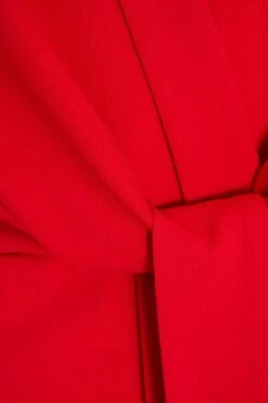 Red Tie Front Midi Dress -Glamourista 00100035999 ZS