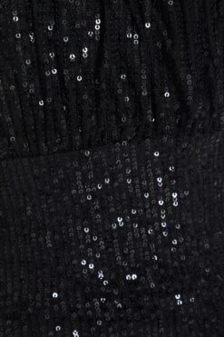 Black Sequin Ruched Bodycon Mini Dress -Glamourista 00100036008 ZS