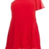 Curve Red Chiffon Mini Dress