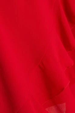 Curve Red Chiffon Mini Dress -Glamourista 00100036014 ZS