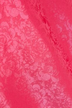 Curve Pink Satin Jacquard Floral Dress -Glamourista 00100036017 ZS