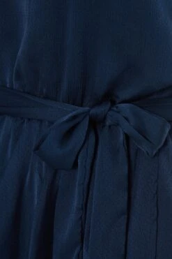 Curve Navy Satin One Shoulder Midi Dress -Glamourista 00100036029 ZS