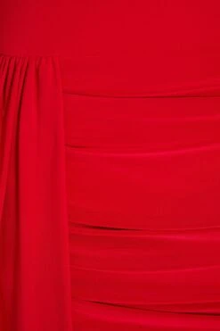 Red Ruched Drape Mini Dress -Glamourista 00100036049 ZS