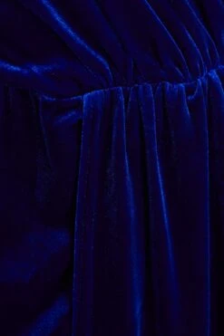 Royal Blue Velvet Sash Bodycon Dress -Glamourista 00100036068 ZS