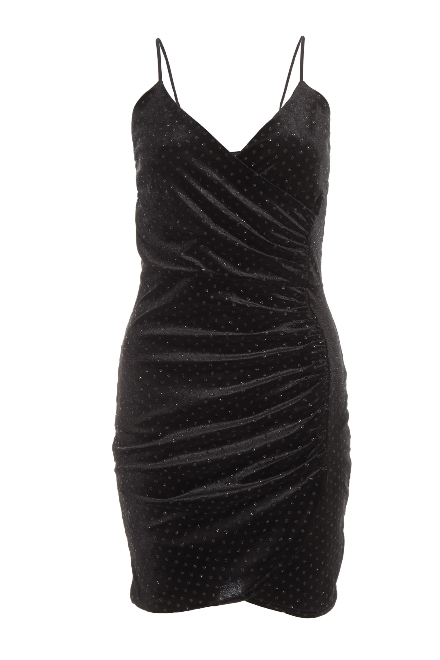 Black Velvet Glitter Polka Dot Mini Dress 1 Black Velvet Glitter Polka Dot Mini Dress