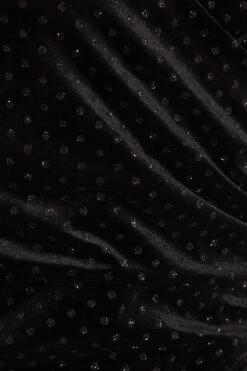 Black Velvet Glitter Polka Dot Mini Dress 11 Black Velvet Glitter Polka Dot Mini Dress -Glamourista 00100036074 ZS