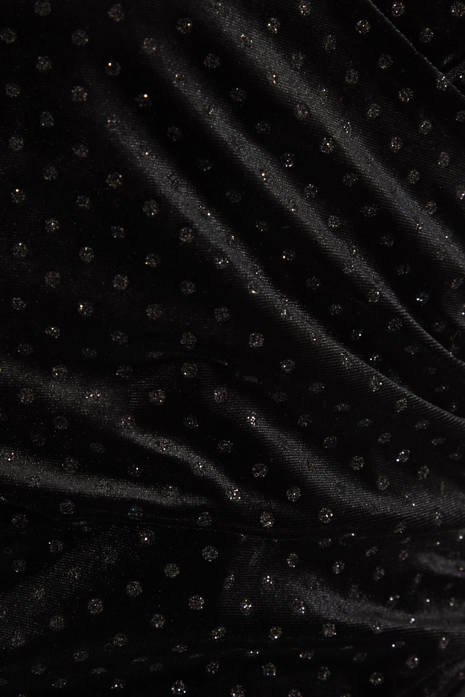 Black Velvet Glitter Polka Dot Mini Dress 6 Black Velvet Glitter Polka Dot Mini Dress - Image 6