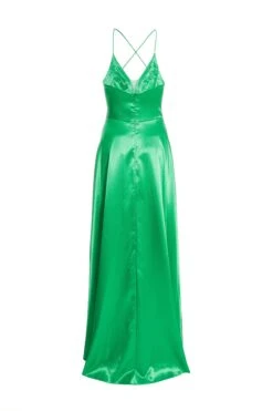 Jade Green Satin Maxi Dress -Glamourista 00100036084 ZB