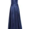 Navy Satin Maxi Dress