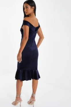 Petite Royal Blue Velvet Midi Dress 8 Petite Royal Blue Velvet Midi Dress -Glamourista 00100036089 XB