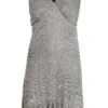 Curve Silver Bodycon Frill Midi Dress