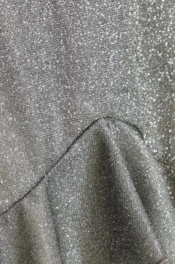 Curve Silver Bodycon Frill Midi Dress -Glamourista 00100036104 ZS