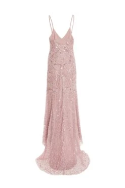 Petite Pink Sequin Fishtail Maxi Dress -Glamourista 00100036127 ZB