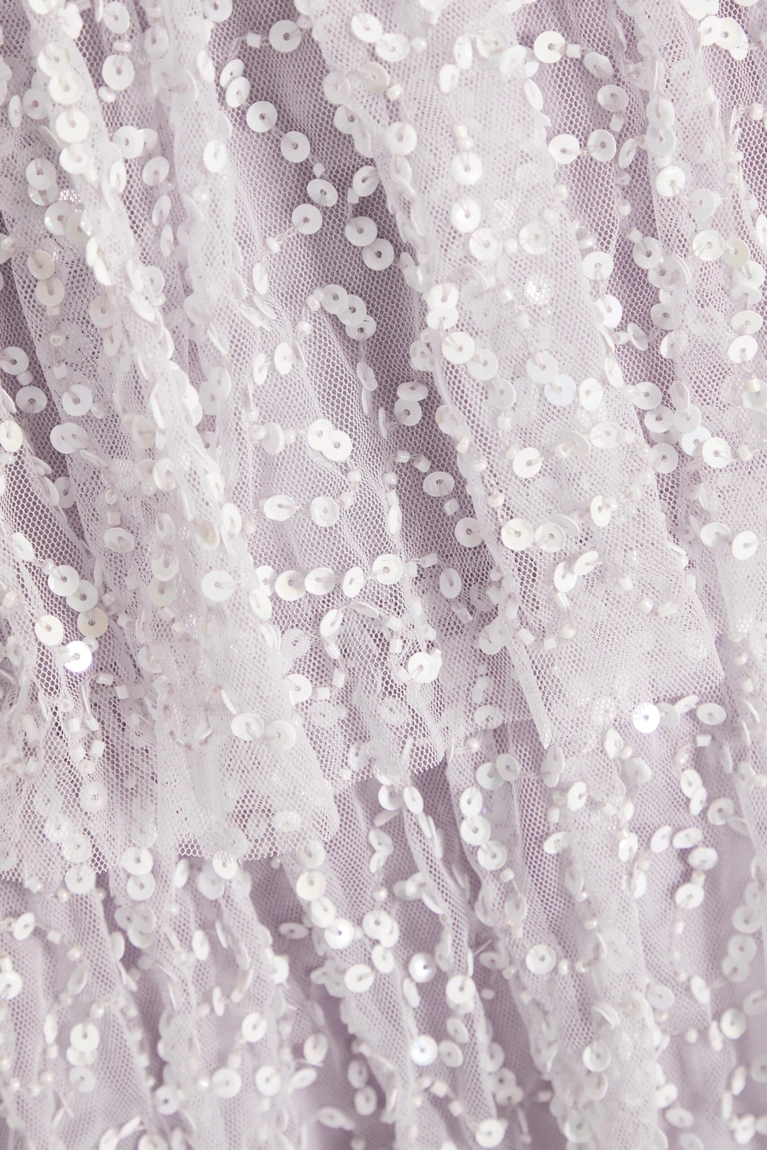 Curve Lilac Sequin Tiered Midi Dress 6 Curve Lilac Sequin Tiered Midi Dress - Image 6