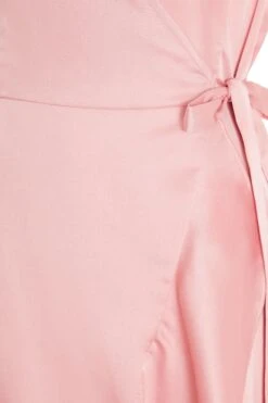 Pink Satin Wrap Maxi Dress 11 Pink Satin Wrap Maxi Dress -Glamourista 00100036142 ZS