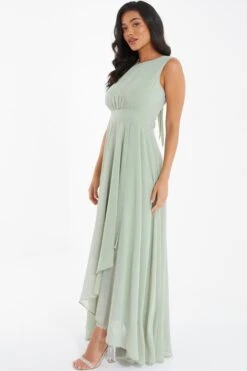 Sage Chiffon Backless Maxi Dress -Glamourista 00100036146 XS