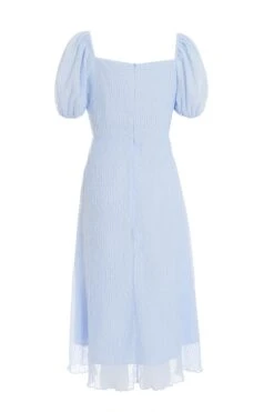 Light Blue Chiffon Crinkle Midi Dress 10 Light Blue Chiffon Crinkle Midi Dress -Glamourista 00100036159 ZB