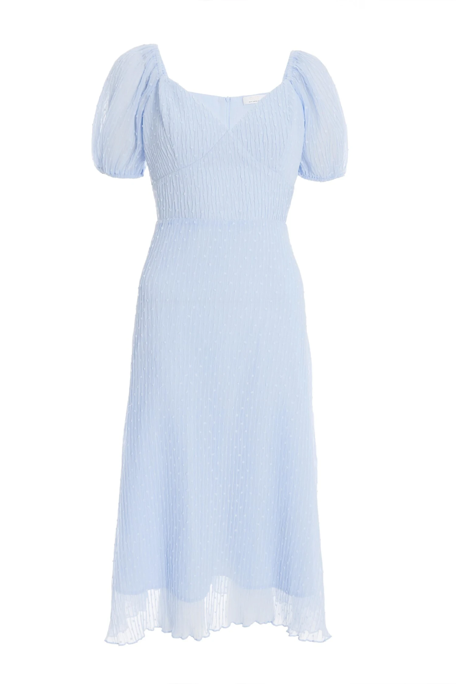 Light Blue Chiffon Crinkle Midi Dress 1 Light Blue Chiffon Crinkle Midi Dress