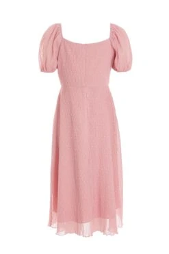 Pink Chiffon Crinkle Midi Dress -Glamourista 00100036160 ZB