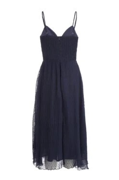 Navy Chiffon Crinkle Midi Dress 10 Navy Chiffon Crinkle Midi Dress -Glamourista 00100036161 ZB