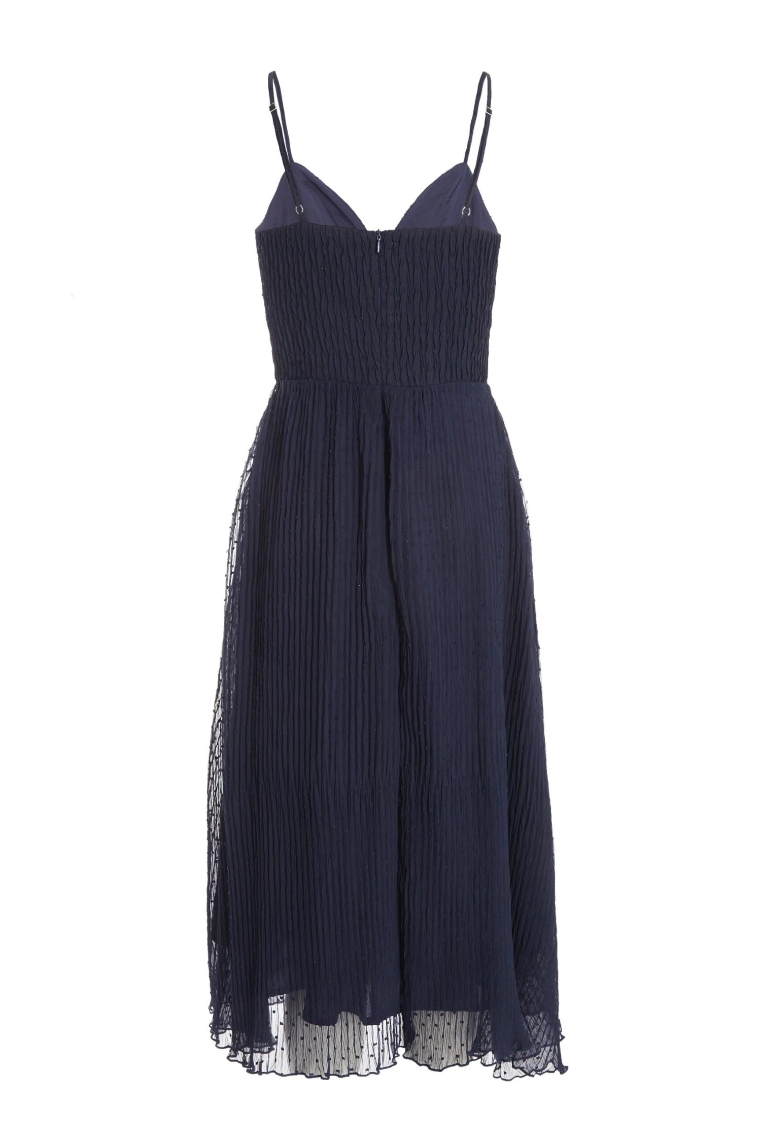 Navy Chiffon Crinkle Midi Dress 5 Navy Chiffon Crinkle Midi Dress - Image 5