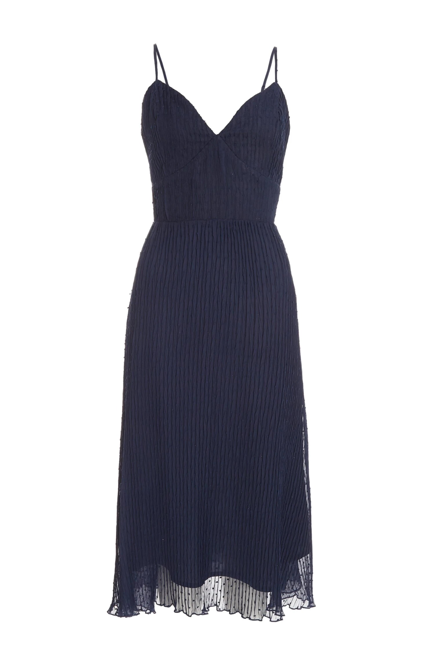 Navy Chiffon Crinkle Midi Dress 1 Navy Chiffon Crinkle Midi Dress