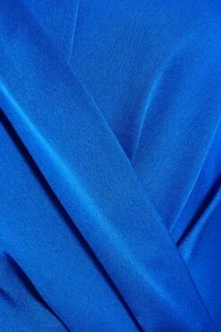 Blue Satin Wrap Mini Skater Dress -Glamourista 00100036162 ZS