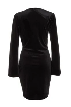 Black Velvet Cape Sleeve Mini Dress 10 Black Velvet Cape Sleeve Mini Dress -Glamourista 00100036195 ZB