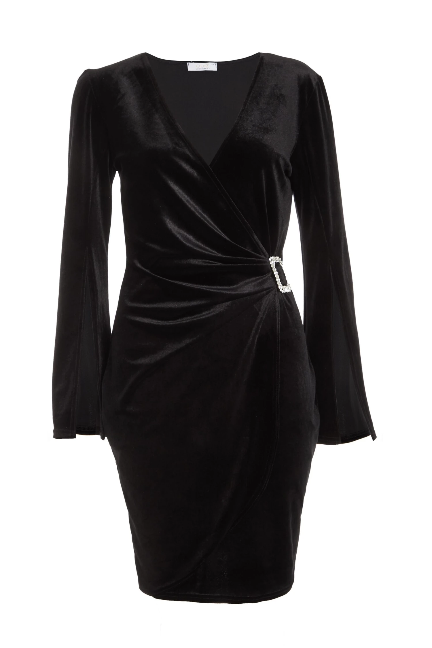 Black Velvet Cape Sleeve Mini Dress 1 Black Velvet Cape Sleeve Mini Dress