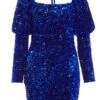 Royal Blue Sequin Bodycon Mini Dress