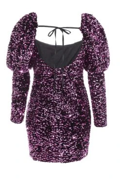 Pink Sequin Bodycon Mini Dress 10 Pink Sequin Bodycon Mini Dress -Glamourista 00100036204 ZB