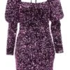 Pink Sequin Bodycon Mini Dress