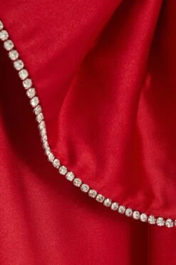 Red Satin Bow Midaxi Dress -Glamourista 00100036243 ZS