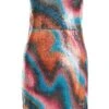 Multicoloured Sequin Marble Bandeau Mini Dress