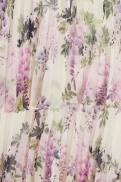 White Chiffon Floral Bardot Midi Dress -Glamourista 00100036289 ZS