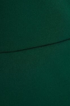 Bottle Green One Shoulder Bow Midi Dress -Glamourista 00100036301 ZS