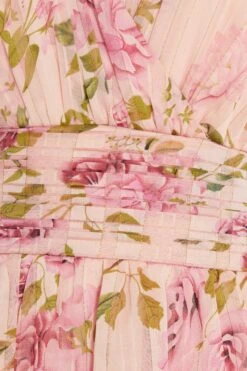 Cream Chiffon Floral Tiered Maxi Dress -Glamourista 00100036346 ZS