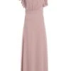 Pink Chiffon Frill Sleeve Maxi Dress