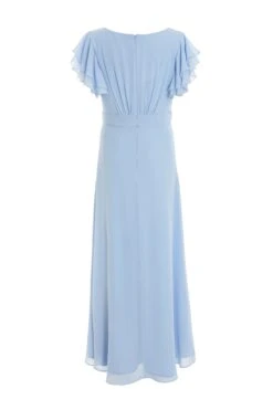 Light Blue Chiffon Frill Sleeve Maxi Dress -Glamourista 00100036350 ZB